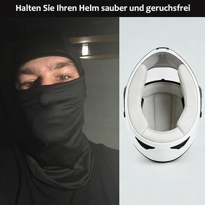 Sturmhaube Motorrad Sommer – Dünne, atmungsaktive Balaclava mit UV-Schutz für Herren, ideal als Fahrradmütze unter dem Helm für Radfahren, Rollerfahren und Klettern