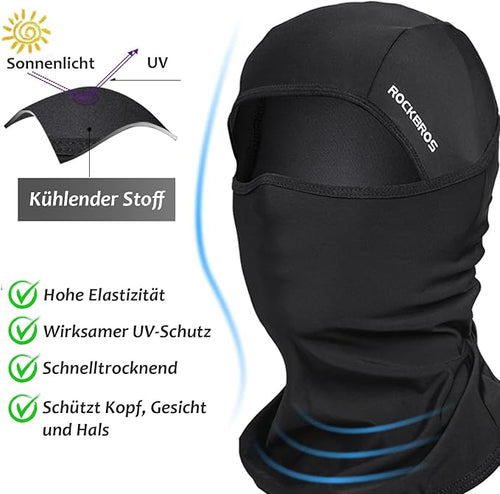 Sturmhaube Motorrad Sommer – Dünne, atmungsaktive Balaclava mit UV-Schutz für Herren, ideal als Fahrradmütze unter dem Helm für Radfahren, Rollerfahren und Klettern