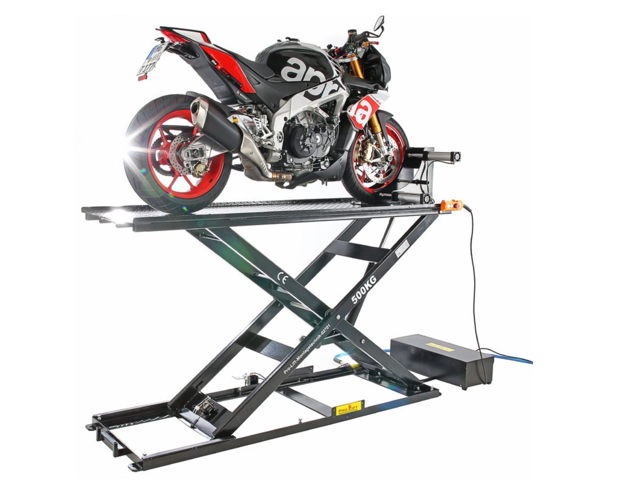 Elektrische Scherenhebebühne für Motorräder - Tragkraft bis 500 kg